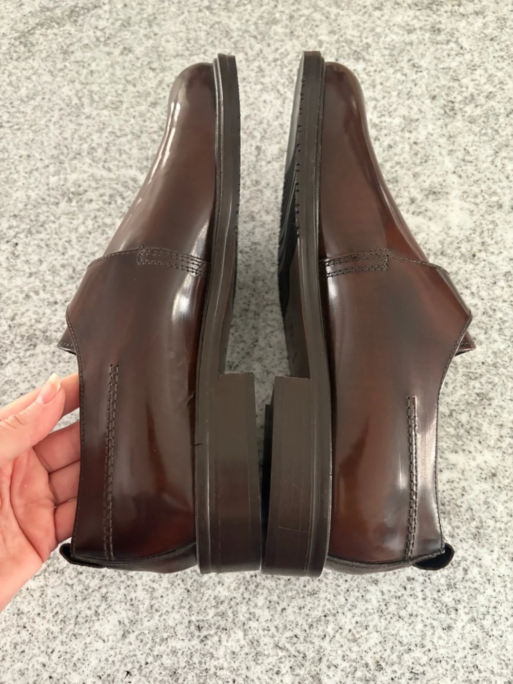 Brass boot Italy men’s monk strap dress shoe burnished brown leather men’s 10
